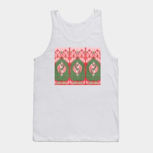 FISHES UNDERWATER WITH SEA PLANTS Red Green Pink Art Nouveau Nautical Decor Tank Top